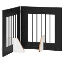 Vidaxl Foldbar Hundegitter Med Stativer 2 Stk. Svart Eik 120.5 cm