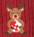 Jule-Sweaters Genser - Strikk - Elskende reinsdyrkabel - Jule-Sweater - 5-6 år (110-116) - Genser Bordeaux Brun Hvit Rød