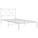  Sengeramme i metall med hodegavl hvit 90x200 cm 8721012374287