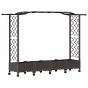 vidaXL Hevet Bed med Trellis og Tak Brun 207 x 40 x 129 cm PP