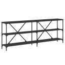 vidaXL Konsollbord svart 200x30x75 cm konstruert tre og jern