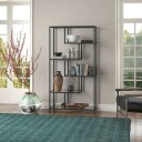 Sorena Bokhylle 90x172 cm - Svart og transparent