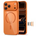Tech Protect Magpeak Magsafe CC Case for iPhone 17 Pro Max Clear Orange