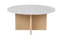 Rowico Home Brooksville sofabord Hvit marmor/hvitpigmentert eik 90 cm Hvit
