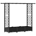 vidaXL Hevet Bed med Trellis og Tak Svart 164 x 40 x 121 cm PP