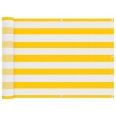  Balkong Skjerm Gul og hvit 75 x 200 cm PU belagt oxford alu