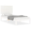 vidaXL Sengeramme med hodegavl hvit 3FT single heltre 8720845987978