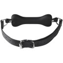 Obaie Dog Bone Gag i Silikon og Kunstlær   - Svart