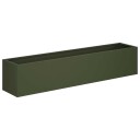 vidaXL Hageblomsterpotte Olivengrønn 80 x 20 x 20 cm Kaldvalsestål
