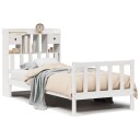  Seng med bokhylle uten madrass hvit 90x190 cm heltre furu