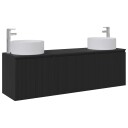 vidaXL Baderomsskapsett 3 stk. Svart 49,5 x 44,5 x 65,5 cm
