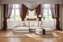 Arken Lyx 4 seter Vendbar L formet Dyp Divansofa i stoff   Lys beige