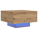  Kaffebord med LED lamper i Artisan Eik 55x55x31 cm
