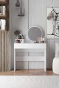 Fabrony sminkebord med speil 90 cm - Hvit
