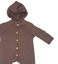 Smallstuff Ull Heldrakt med Knapper og Hette Rose Brown 92-98