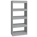 vidaXL Bokhylle/romdeler gr? sonoma 60x30x135 cm konstruert tre