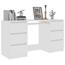 vidaXL Skrivebord hvit 140x50x77 cm sponplate