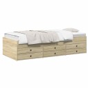 vidaXL Sengeramme med oppbevaring med skuff Sonoma eik 80 x 200 cm
