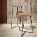 Grythyttan Stålmöbler Pall V1 Teak/galvanisert 31 cm Grå