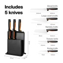 Fiskars Functional Form knivblokk i plast med 5 kniver 6 deler 1673883 1673866