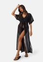 BUBBLEROOM Maxi Slit Beach Dress Black 40/42