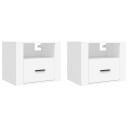 vidaXL Veggmonterte nattbord 2 stk hvit 50x36x40 cm