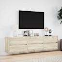  Vegghengt TV-benk med LED sonoma eik 180x31x45 cm