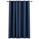 Vidaxl Lystette Gardiner Med Maljer Og Lin-Design Blå 290x245 Cm