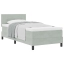 Box Spring Seng med Madrass Lysegrå 90x200 cm Fløyel