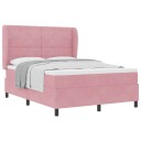  Box Spring Seng med Madrass Rosa 160x200 cm Fløyel