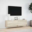  Vegghengt TV-benk med LED sonoma eik 140x31x38 cm 8721102969362