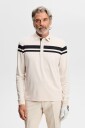 J. Lindeberg Kenny Ls Stripe Polo   MOONBEAM   S