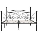 vidaXL Sengeramme med spilebase svart metall 140x200 cm