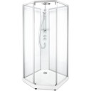 Contura Showerama Comfort dusjkabinett, 100x100 cm, alu matt profil, klart glass