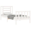 vidaXL Sengeramme med hodegavl hvit 3FT single heltre