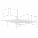 vidaXL Sengeramme i metall med hode- og fotgavl hvit 107x203 cm 8721012211612