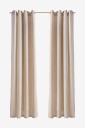 Ellos Home   Gardiner med maljer Nora i fløyel 2 pk   Beige