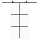vidaXL Skyvedør med monteringssett svart 102x205 cm ESG-glass