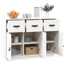 vidaXL Skjenk hvit 100x40x75 cm heltre furu