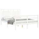 vidaXL Sengeramme med hodegavl hvit 120x200 cm heltre