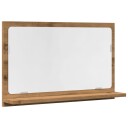 vidaXL Baderomshylle med speil artisan eik 60x11x37 cm konstruert tre