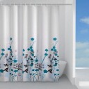 Hefe dusjforheng 180x200 cm, blå blomst