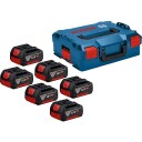 Bosch 18V GBA 4,0Ah Batteripakke med 6 batterier og L-BOXX