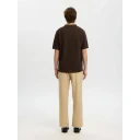 Selected Slhmattis Ss Linen Blend Struc Polo Noos Brown S