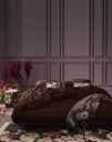 Essenza Essenza sengetøy   200x220 cm   100% bomullssateng sengesett   Fleur Chocolate sengelaken