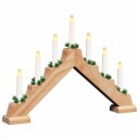  Juledlysbro med 7 LED Brun 39,5 x 5 x 29 cm Massiv furu