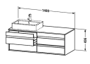 Duravit Ketho Servantskap m/4 skuffer 1400x496 mm Hvit Matt.