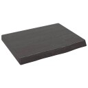 vidaXL Vegghylle m?rkegr? 40x30x4 cm behandlet heltre eik