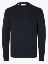 Selected Homme Dane Long Sleeve Knit Structure Crew Neck Blå S