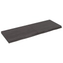 vidaXL Vegghylle m?rkegr? 140x50x6 cm behandlet heltre eik